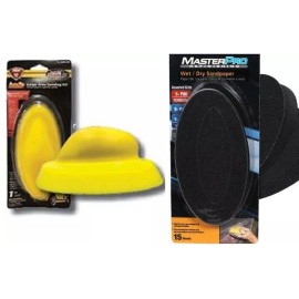 Unbranded 22pc Auto Zip Hand Sanding Kit w/ Pad & Sandpaper Wet / Dry Hook Loop USA Canada