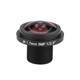 Security Camera Lens, 5MP HD Fisheye Security Camera Lens 1.7mm Focal Length 185¡ãCCTV Lens for Fisheye Security Cam (Black)