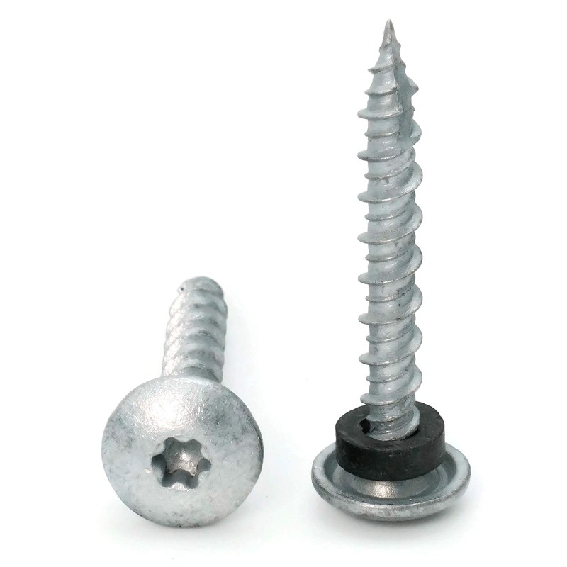 Low Profile Mechanical Galvanized Roofing Screws - #10 x 1"