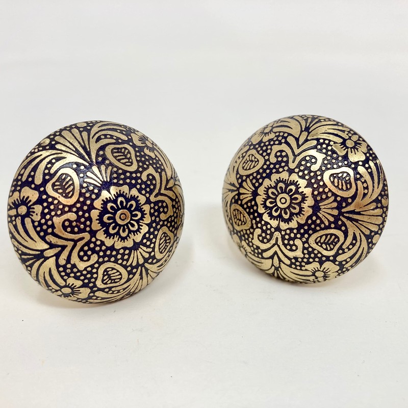 Moroccan Blue & Gold Round Drawer Knob Cupboard Pull Drawer