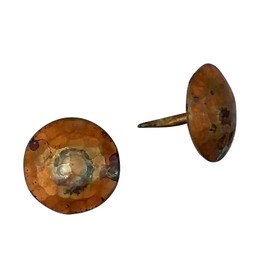 One Inch, Round Hammered Clavos, Solid Copper, Decorative Door Nails, 6 Pack