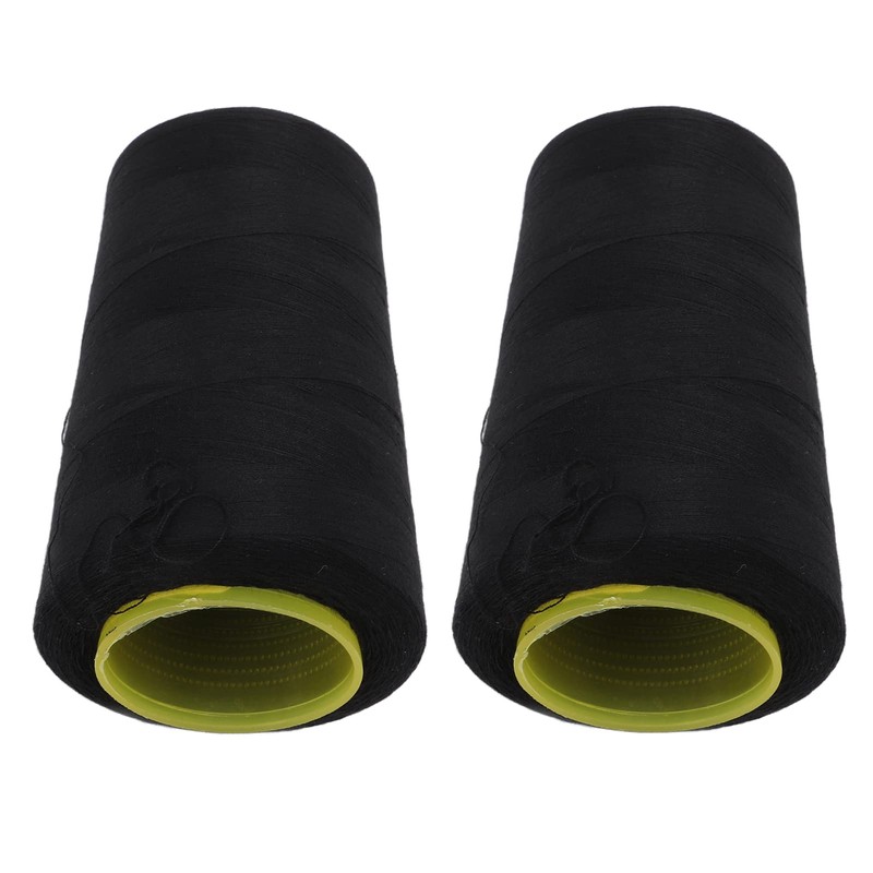 Strong Serger Thread 402, 2 Black Sewing Threads for Overlock,