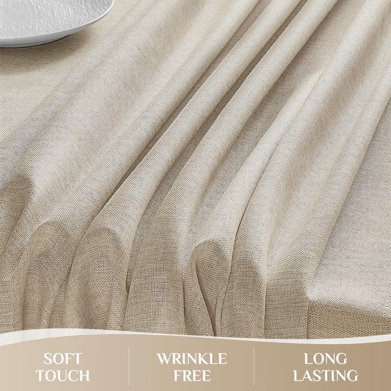 Softalker Round Table Cloths Wipe Clean Cream Tablecloth 150 cm