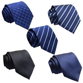 ddice Necktie, Washable, Business Use, Fashionable, 5 Piece Necktie Set, Checkered Pattern, Small Pattern, Lattice, Stripes, Dots, Men's, Job Hunting, Weddings, School Entrance Ceremonies, Graduation