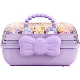 Caja organizadora de accesorios para el cabello para niñas, caja de almacenamiento para lazos de pelo, rganizador a prueba de polvo con asa para Accesorios para el cabello, maquillaje