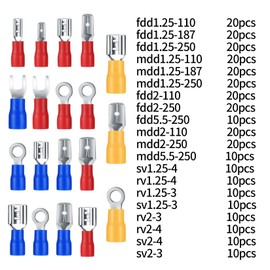 woshilaoDS 300 Pcs Electrical Connectors, Insulated Wire Cable Electrical Connectors, Fork Ring Spade Butt Quick Disconnect Crimp Terminals Lugs Set, Male/Female Wire Cable Crimp Terminals