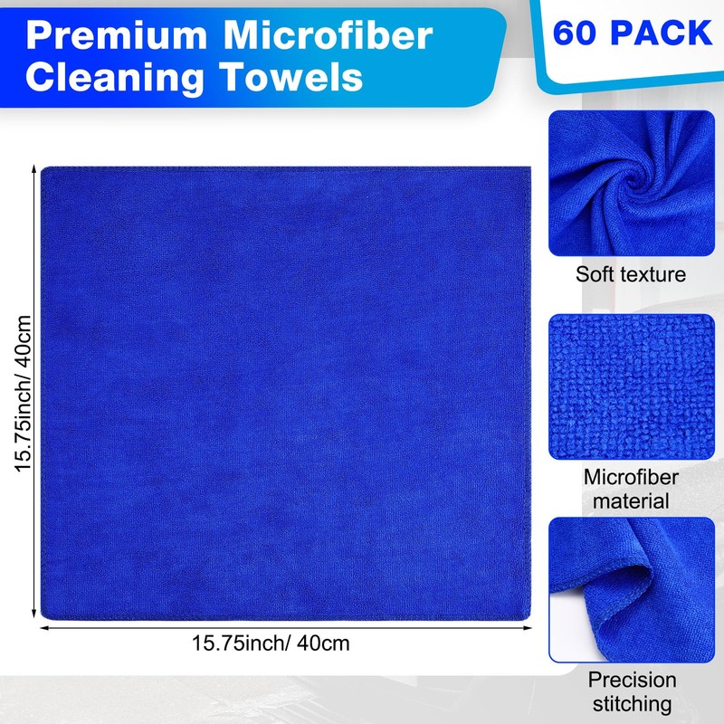 Nuenen Microfiber Cleaning Cloths for Cars 16 x 16 Inch