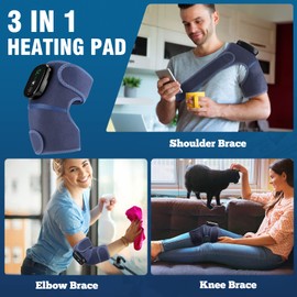 MOAJAZA Cordless Knee Massager with Heat and Vibration, Heating Pads for Knee Shoulder Elbow Deep Issue