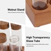 Coffee Bean Storage Tubes with Walnut Wood Stand Lid Glass
