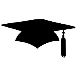 Graduation Cap - Sticker Graphic - Auto, Wall, Laptop, Cell, Truck Sticker for Windows, Cars, Trucks