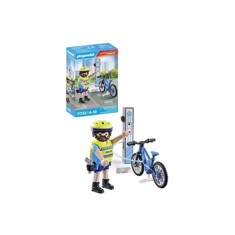 PLAYMOBIL 71732 Policier cycliste with recharge terminal