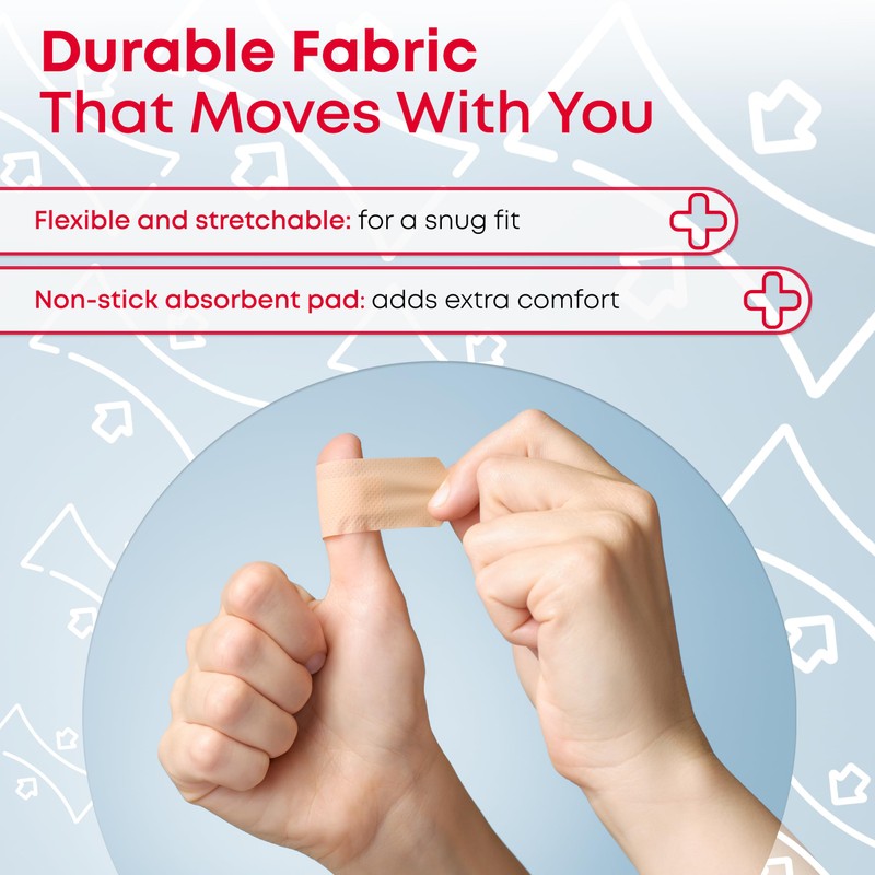 Ever Ready First Aid 1” x 3” Fabric Adhesive Bandages,