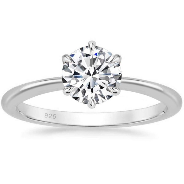 SOMEN TUNGSTEN 925 Sterling Silver 1 Carat Solitaire Round CZ