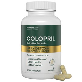 Colopril Colon Cleanse Dietary Supplement - Supports Cleansing of Bowels & Digestive Tract - Eases Constipation - Ginger Root, Lactobacillus, Psyllium Husk & Magnesium Oxide - 90 Capsules (Pack of 1)