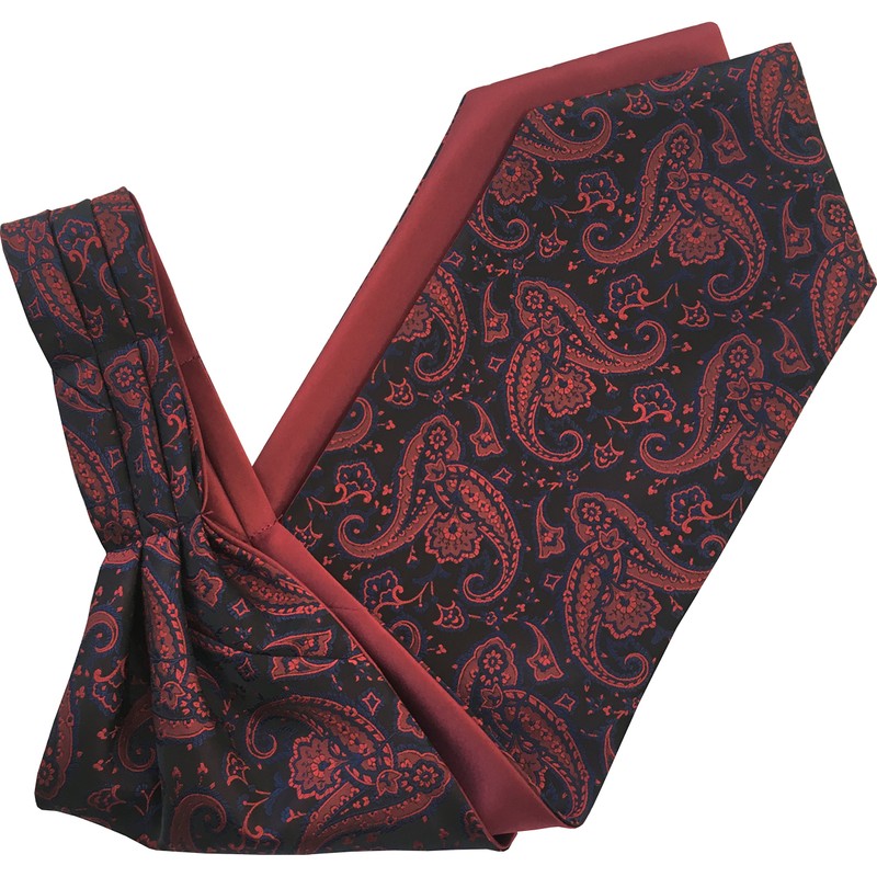 Great British Tie Club Mens Paisley Satin Reversible Ascot Cravats