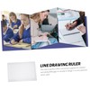 TEHAUX Line Drawing Ruler Plastic Examination Ruler for School Office