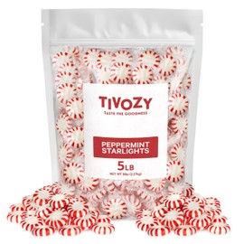 Starlight Peppermints Individually Wrapped Candy, 5 Pound Bulk Pack, Sweets for On the Go Refreshment, Perfect Peppermint Candy for Office.