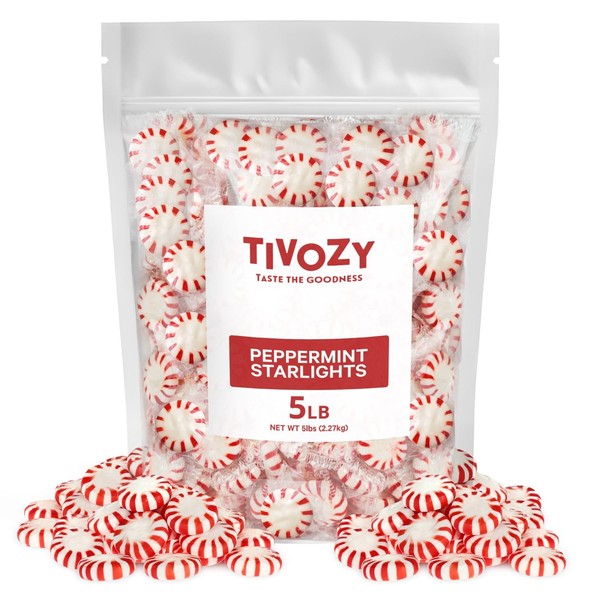 Starlight Peppermints Individually Wrapped Candy, 5 Pound Bulk Pack, Sweets