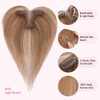 Hairro Human Hair Toppers with Side Bangs, 3D 360° Seamless