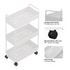 Buzowruil Rolling Storage Cart 3 Tier Organizer Mobile Shelving Unit
