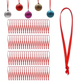 Pack of 200 Lanyard for Christmas Baubles, Christmas Ornament Ribbon, Christmas Bauble Hanger, Red Christmas Tree Lanyard, Christmas Tree Baubles Hanger, Christmas Tree Ribbon for Party Decorations