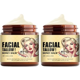 2 pcs facial tallow honey balm,120g/4.23oz Beef Tallow Honey Balm Moisturizer for the Face and Body