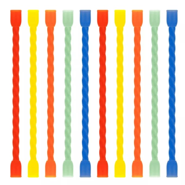 Branded 10 Pcs 4 Inch Silicone Cable Ties Reusable Rubber