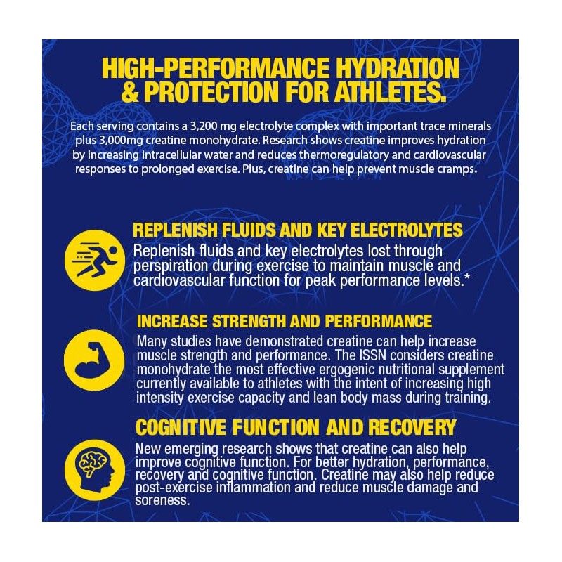 MHP Impact Hydration Electrolyte Creatine Sports Drink Stick Pack, No