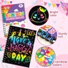 Scratch Art Party Favors for Kids: 16 Pack Rainbow Scratch