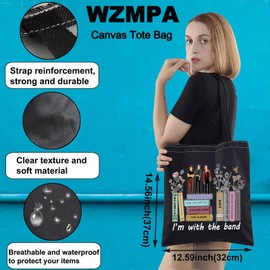 WZMPA Band Album Song Lyrics Fans Make Up Bag I'm With Band Singer Cosmetic Bag Zipper for Rock Band Fans, I'm With Band Bl Tg, Fit: