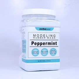 estheSKIN Peel Off Type Modeling Rubber Mask Powder Jar for Facial Skin Care Treatment (30oz) 850g, Measuring Spoon Included (30oz, 111.Peppermint(Cooling))