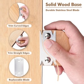 DRAXZOR Edge Banding Trimmer Tool & Wood Edge Band Cutter-2025 Upgraded Wooden Handle with Stainless Steel Blade, Professional Veneer Edge Trimmer for Woodworking