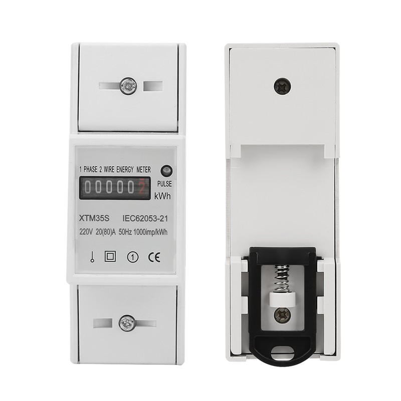 Digital 1 phase 2 Wire 2P Din Rail Electric Meter