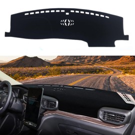 Blazeray Dash Cover Mat for Ford Explorer 2020 2021 2022 2023 2024 Dashboard Cover Nonslip Dash Board Protector Mat Interior Accessories Sunshade Anti Glare Pad Carpet Sunshield(Black Edge)