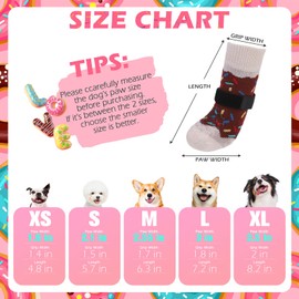 EXPAWLORER 8 Pcs Donut Dog Socks with Gift Box,Dog Boots & Paw Protectors in Winter,Dog Booties for Hardwood Floor Anti Slip,Prevent Licking Paws,Dog Shoes for Small Medium Large Senior Dogs
