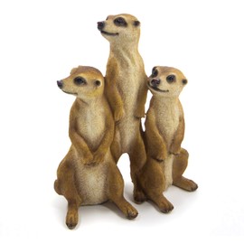 Bambelaa! Set of 3 Meerkat Family Garden Decoration Garden Figurine Large for Outdoor Use (Approx. 15.5 x 7.5 x 20.5 cm)