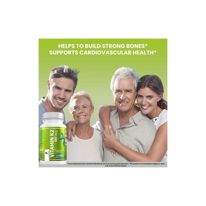 Nutrizing Vitamina K2 Mk7 Alta Potencia 600mcg 90 Cápsulas