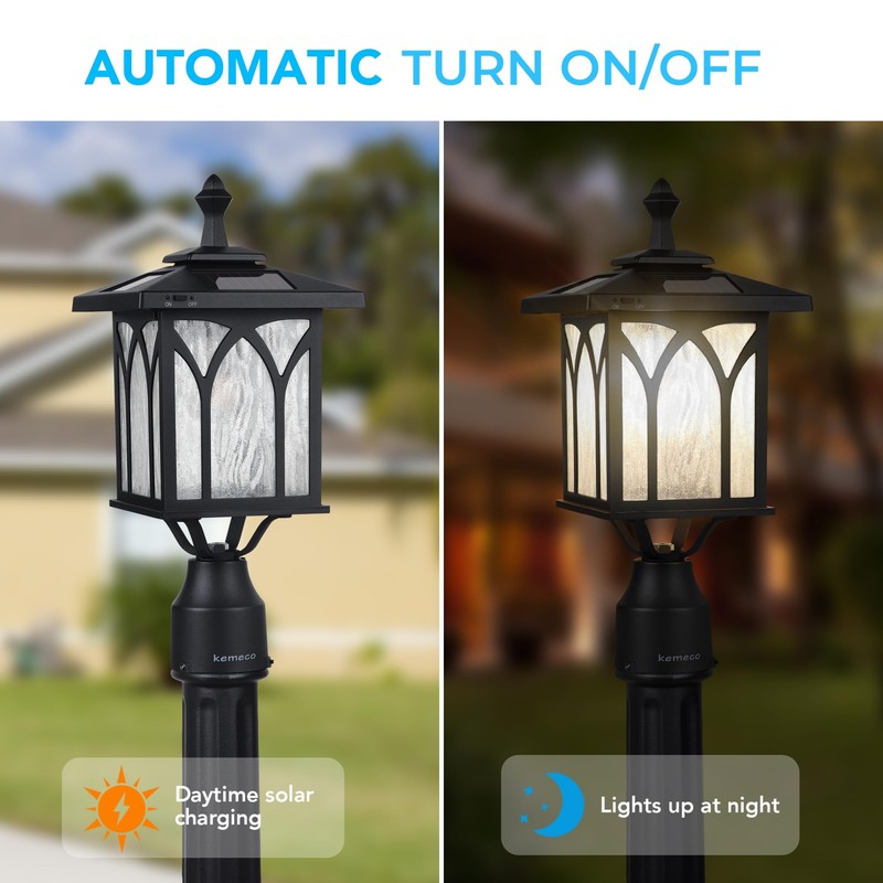 Kemeco ST4328Q-A Solar Post Light Outdoor Cast Aluminum Exterior LED