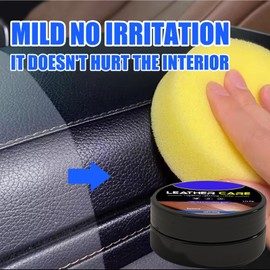 Leather Care Cleaning Cream, 50g Automotive Interior Leather Cleaning Cream, Leather Care Multifunctional With Sponge Wipe Cleaning Cream, For Leather Care