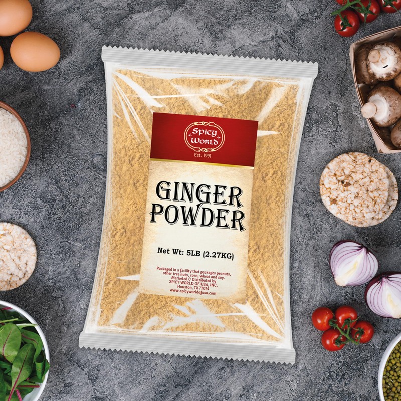 Spicy World Ginger Powder 5 Pound Bulk Bag - Ground
