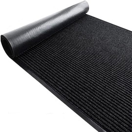TANYOYO 3' X 10' Commercial Grade Door Floor Mat Brush Step Entrance Mat Vinyl Backed Utility Doormat Heavy Duty Floor Rugs Commercial Outdoor Carpet Indoor Entrance Mat，Black