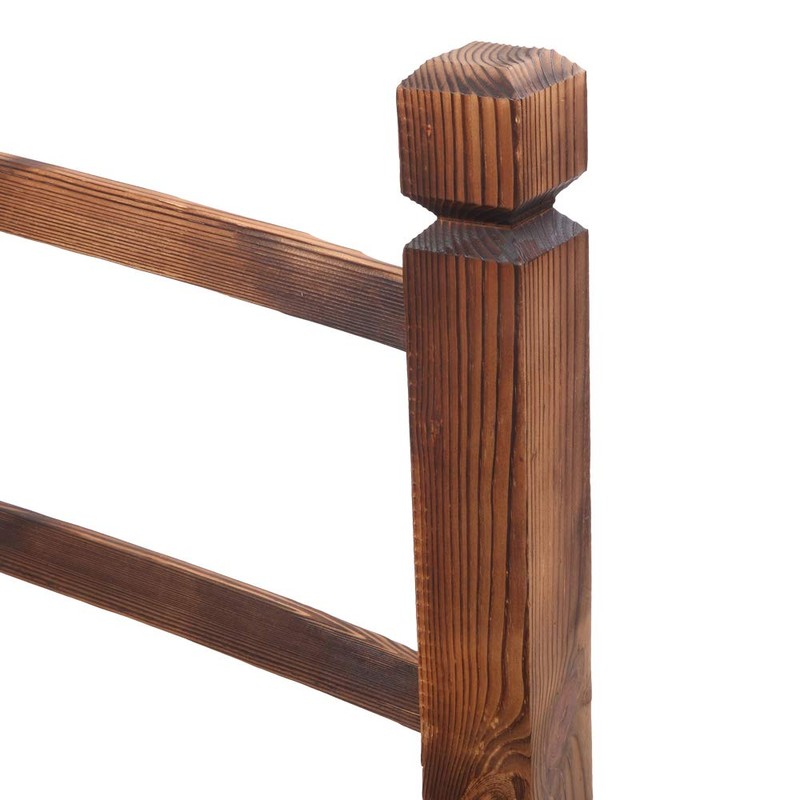 VINGLI 5 ft Garden Bridge, Classic Wooden Arch with Safety