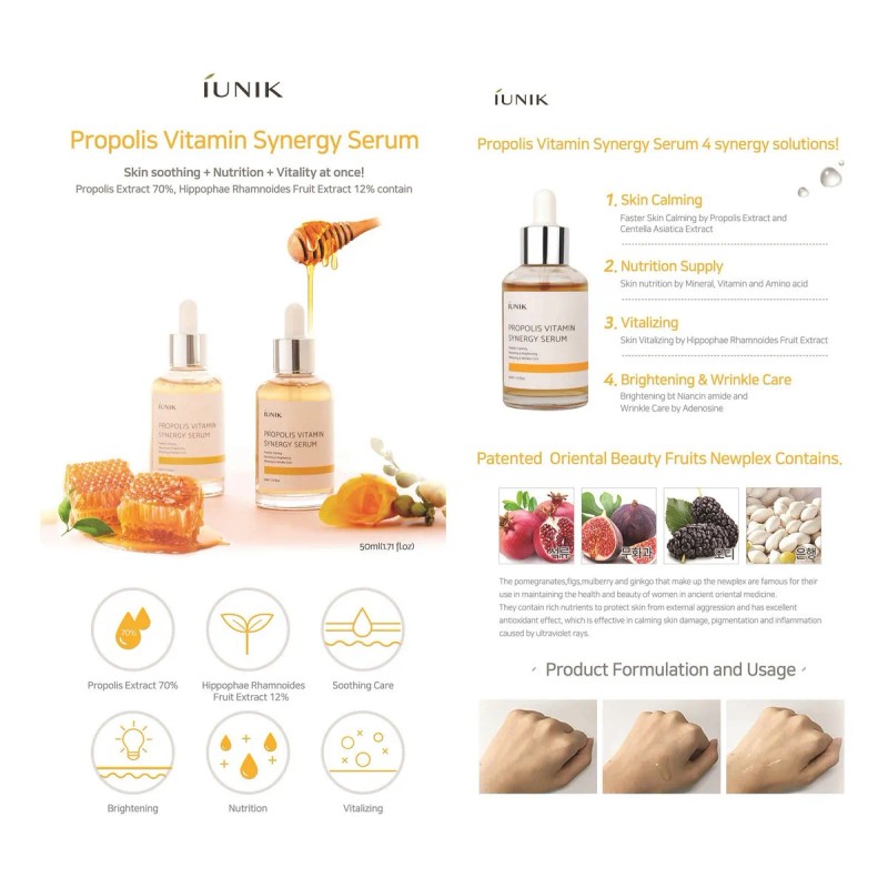 Iunik Propolis Vitamin Synergy Serum - Cosmética Coreana