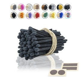 2” Inch Long Wooden Refill Matchsticks with Strike Stickers - Safety Matches Wholesale Bulk Loose by Chandler Studio (Charcoal, 100 Pieces)