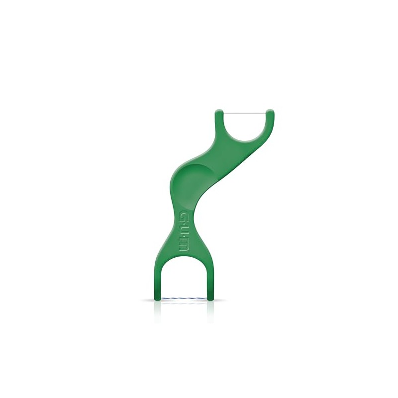 GUM - Hilo Dental Dual Technique con Mango Ergonómico, Sabor