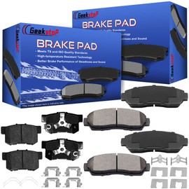 Geekstop D1521 D1086 Front + Rear Disc Brake Pads Compatible with 2011-2014 Honda Odyssey, 2012-2015 Honda CRV, 2012-2015 Honda CR-V, 2012-2015 Honda Crosstour Ceramic Brake Pads