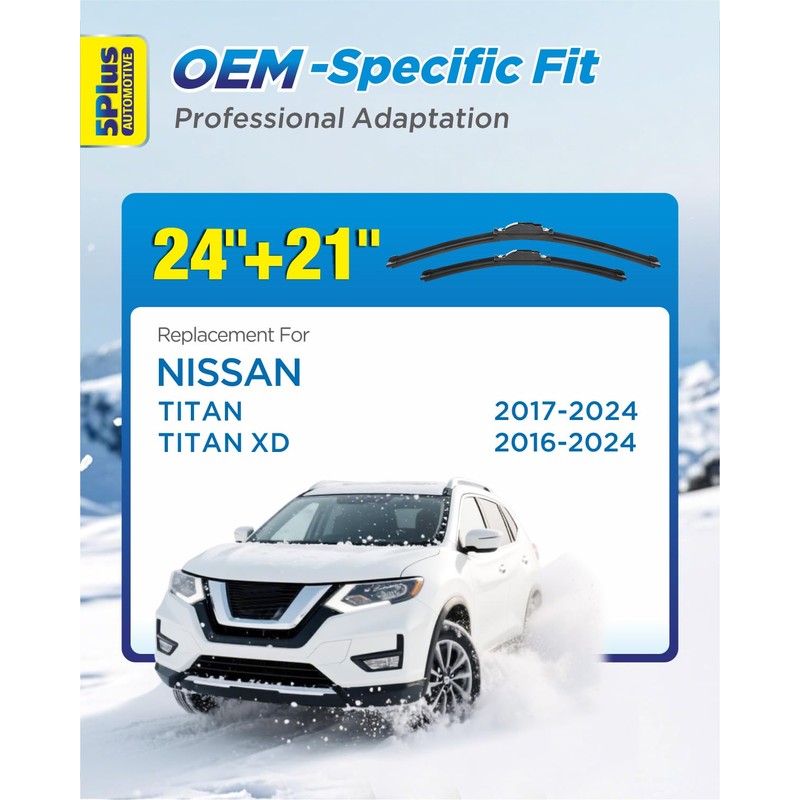 5 PLUS 24"+21" Windshield Wipers Blade Replacement for Nissan 2017-2024