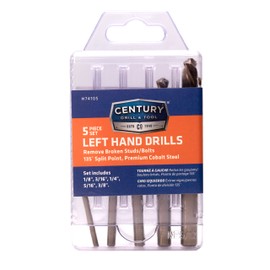 Century Drill & Tool 74105 Cobalt Left Hand Drill Bit, 5 Piece Set