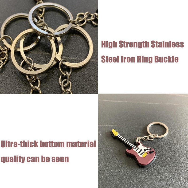 LJFEA 2 pcs Creative Bright Colour Musical Instrument Key Ring