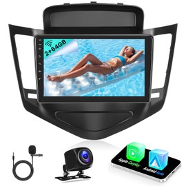 【2+64GB】 for Chevy Cruze 2009-2015 Android Car Stereo with Wireless Carplay Android Auto, 9'' Touch Screen Car Radio GPS WiFi, Bluetooth SWC Mic Backup Camera Mirror Link
